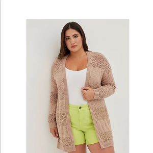 RELAXED FIT TEXTURED CARDIGAN - TAUPE